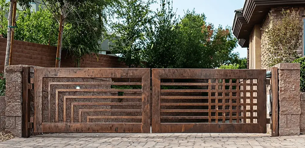 Custom driveway gate installation for a home entrance in Buffalo, NY