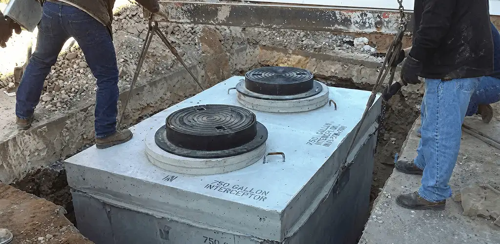 Grease trap installation for a commercial property drainage system in Buffalo, NY