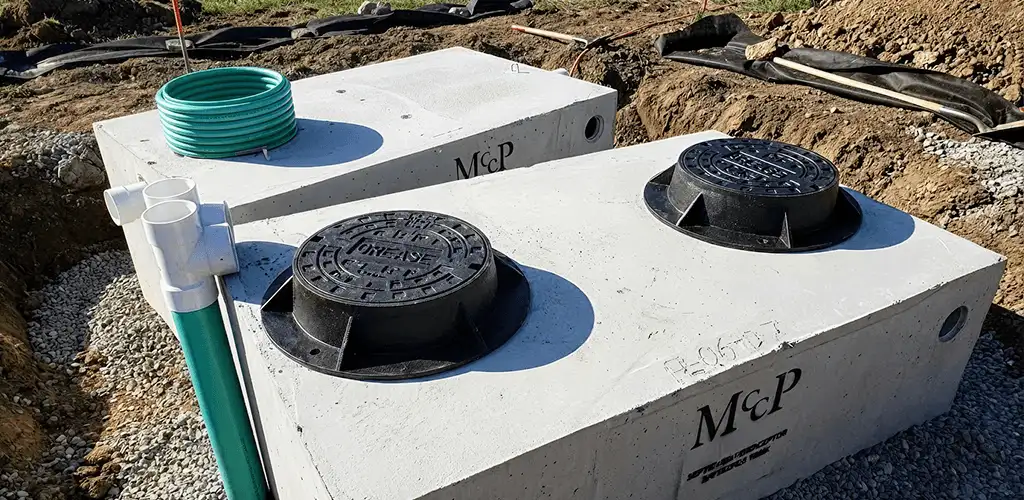 Grease trap installation unit set in place for drainage protection in Buffalo, NY